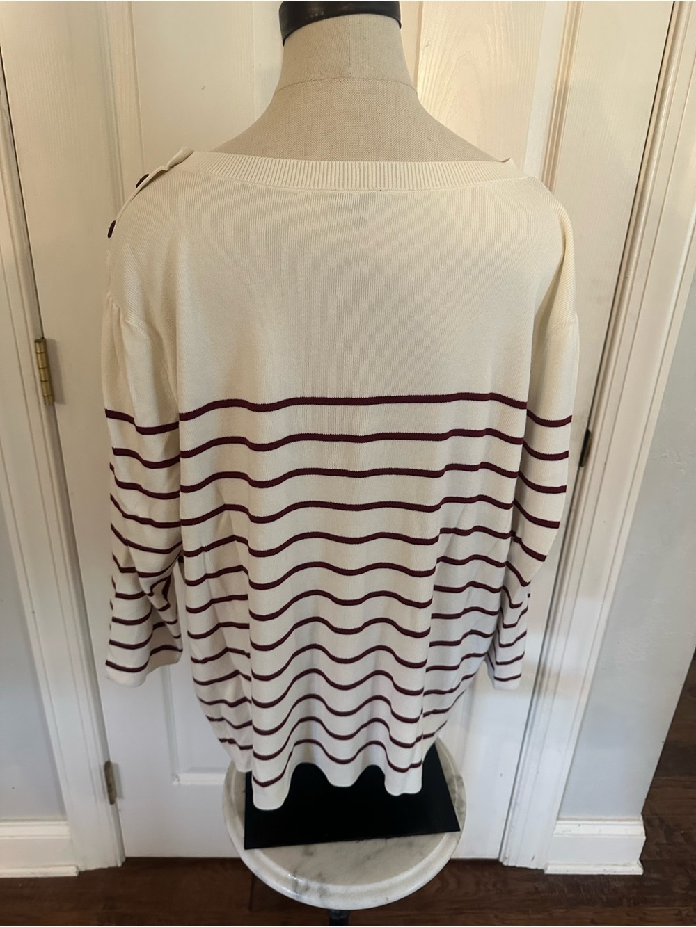 Talbots 3Xp Cream Ribbed Knit Top - Picture 4 of 5